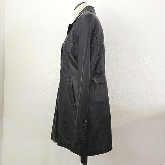 EXIT USA Genuine Leather Button Front Jacket Coat Large - Picture 5 of 12